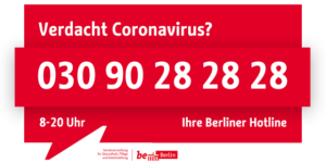 Verdacht Coronavirus? 03090282828